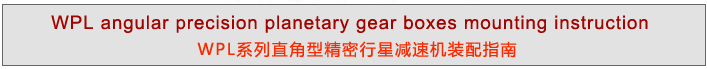 WPL系列直角型精密行星減速機