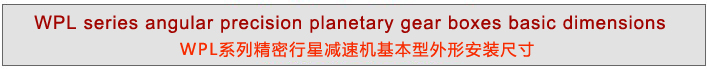 WPL系列直角型精密行星減速機
