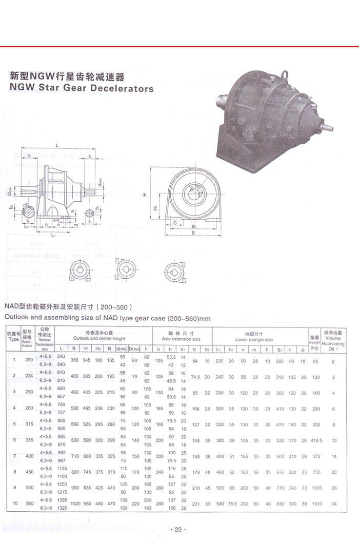 新型NGW行星齒輪減速器