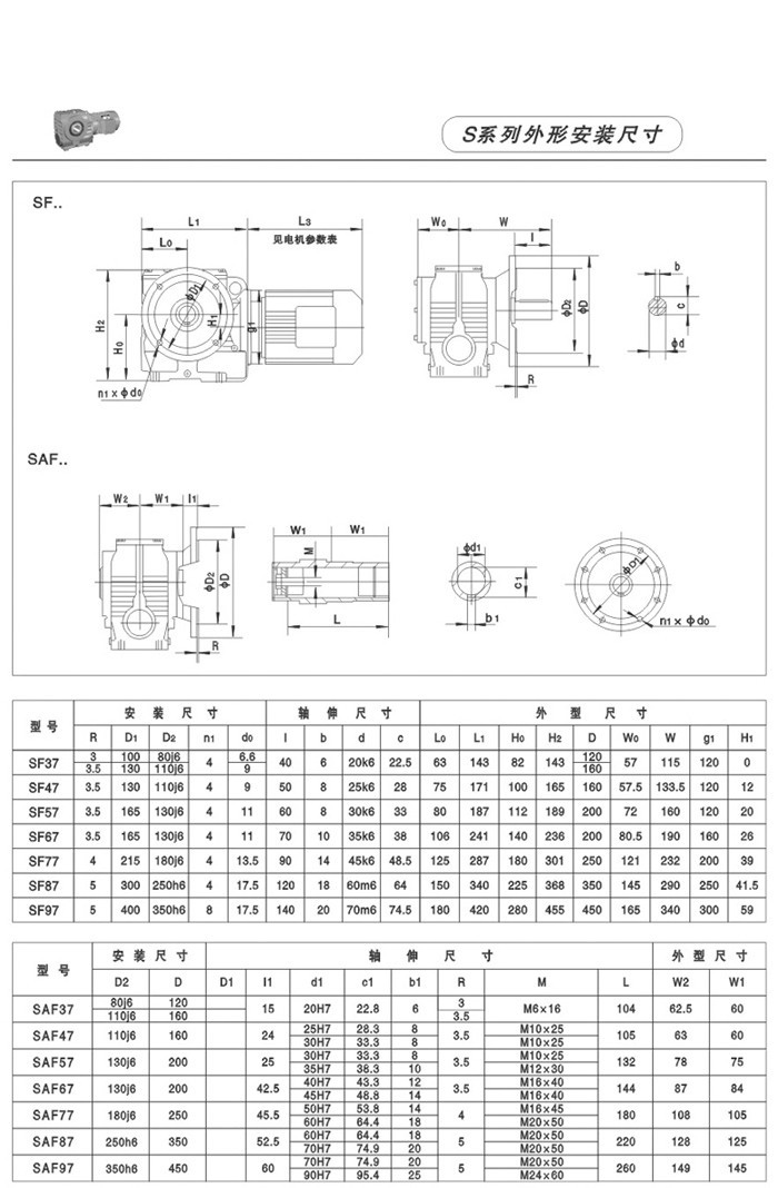 S系列斜齒輪-蝸輪蝸桿減速電機 S系列斜齒輪-蝸輪蝸桿減速電機
