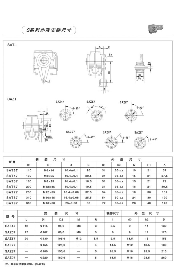 S系列斜齒輪-蝸輪蝸桿減速電機 S系列斜齒輪-蝸輪蝸桿減速電機