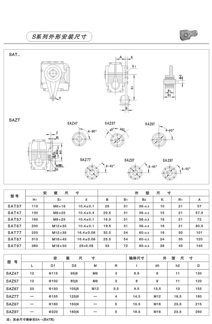 S系列斜齒輪-蝸輪蝸桿減速電機 S系列斜齒輪-蝸輪蝸桿減速電機